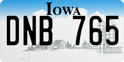 IA license plate DNB765