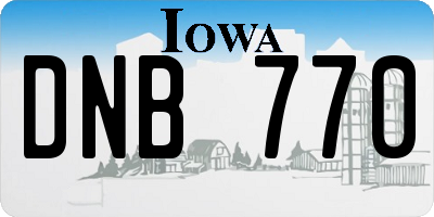 IA license plate DNB770