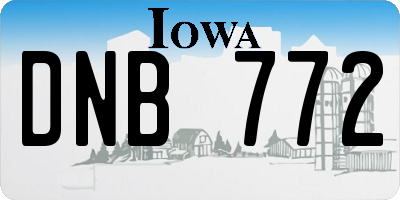 IA license plate DNB772