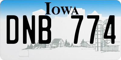 IA license plate DNB774