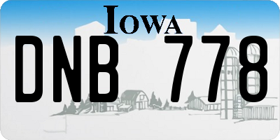 IA license plate DNB778