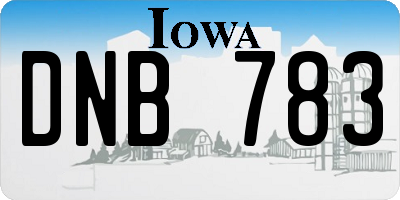 IA license plate DNB783