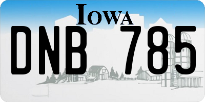 IA license plate DNB785