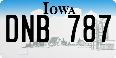 IA license plate DNB787