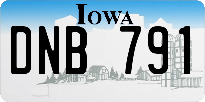 IA license plate DNB791