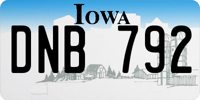 IA license plate DNB792