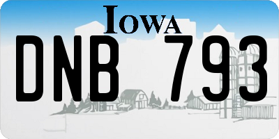 IA license plate DNB793