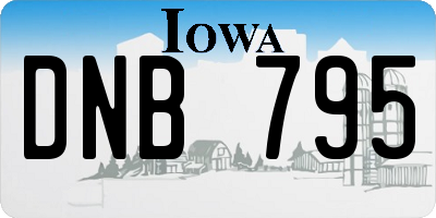 IA license plate DNB795