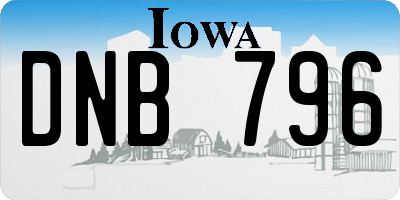 IA license plate DNB796