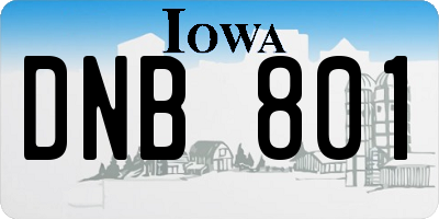 IA license plate DNB801