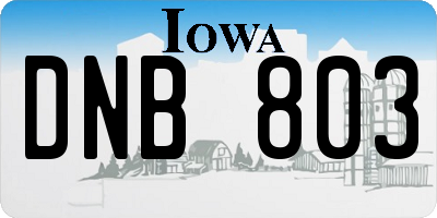 IA license plate DNB803