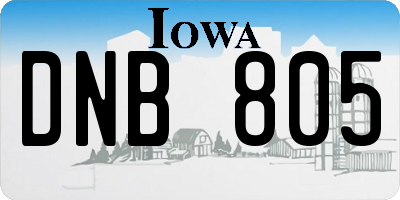 IA license plate DNB805