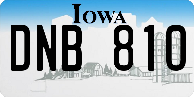 IA license plate DNB810
