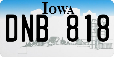 IA license plate DNB818