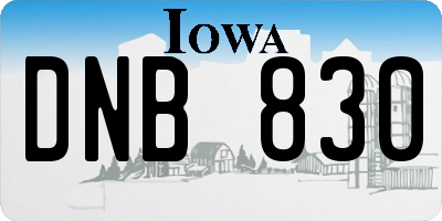IA license plate DNB830