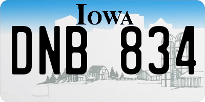 IA license plate DNB834