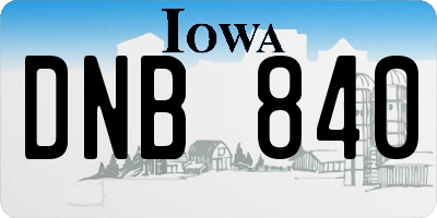IA license plate DNB840