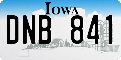 IA license plate DNB841