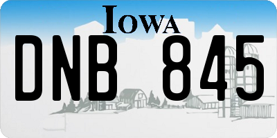 IA license plate DNB845