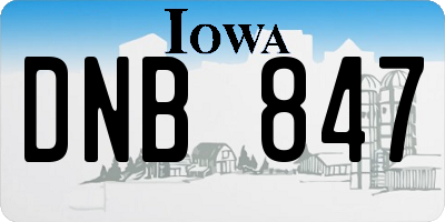 IA license plate DNB847