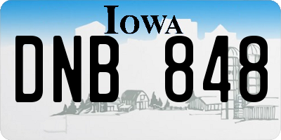 IA license plate DNB848
