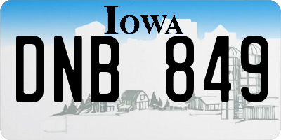IA license plate DNB849
