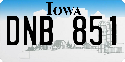 IA license plate DNB851