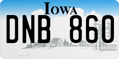 IA license plate DNB860