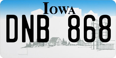 IA license plate DNB868