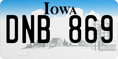 IA license plate DNB869