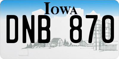 IA license plate DNB870