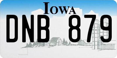 IA license plate DNB879