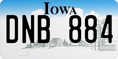 IA license plate DNB884