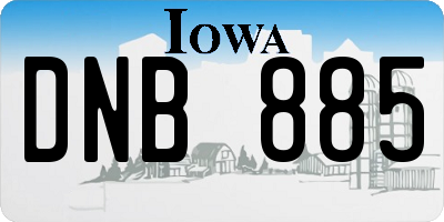 IA license plate DNB885