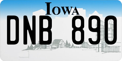 IA license plate DNB890