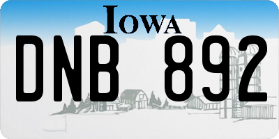 IA license plate DNB892