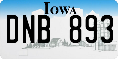 IA license plate DNB893