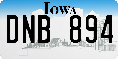IA license plate DNB894