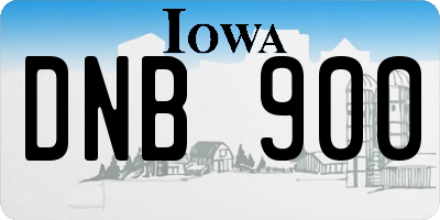 IA license plate DNB900