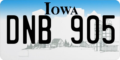 IA license plate DNB905