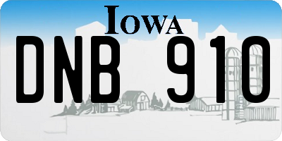 IA license plate DNB910