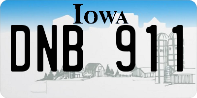 IA license plate DNB911