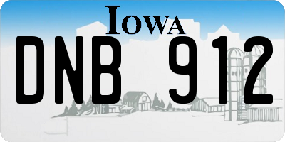 IA license plate DNB912