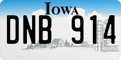 IA license plate DNB914