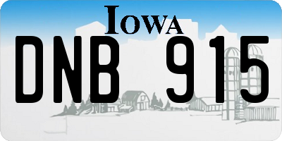 IA license plate DNB915