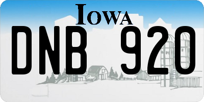 IA license plate DNB920
