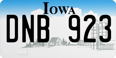 IA license plate DNB923