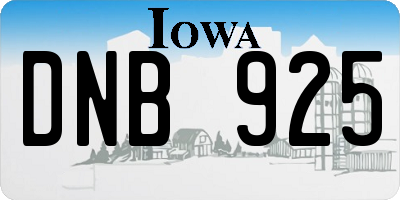 IA license plate DNB925