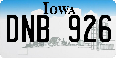 IA license plate DNB926