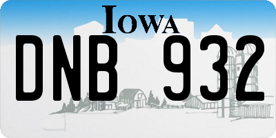 IA license plate DNB932